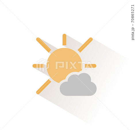 Sunny day and cloud. Isolated color icon. Weather vector illustration 70865271