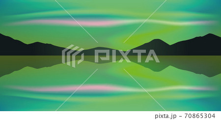 aurora borealis beautiful polar lights by the lake 70865304