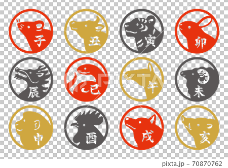 十二支のはんこ素材 丸型 十二支のはんこ素材 丸型 70870762