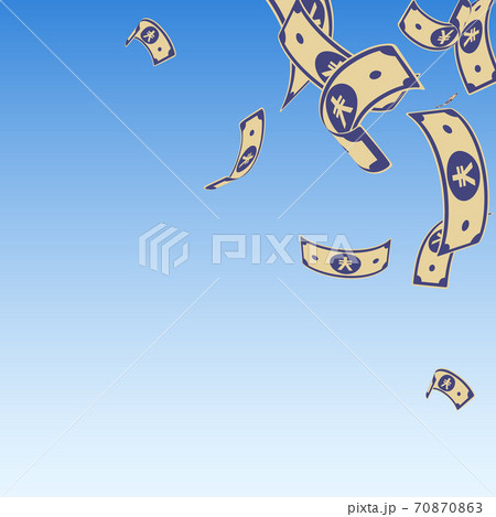 Chinese yuan notes falling. Random CNY bills on bl Chinese yuan notes falling. Random CNY bills on bl 70870863