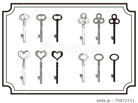 4 Types Of Antique Keys Part 2 Stock Illustration