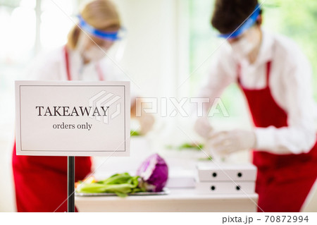 Food takeaway during coronavirus outbreak. Food takeaway during coronavirus outbreak. 70872994