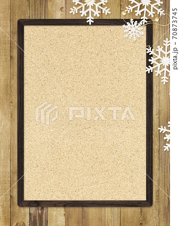 雪のオーナメントとコルクボード 複数のバリエーションがありますのイラスト素材