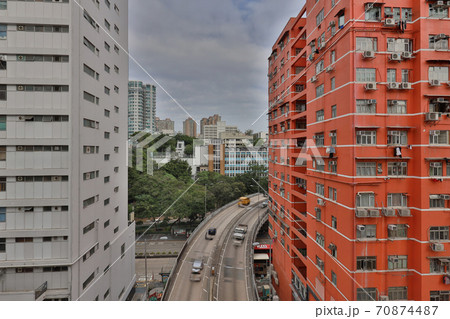 Old community, apartment building at Hong Kong City 25 Oct 2020 Old community, apartment building at Hong Kong City 25 Oct 2020 70874487