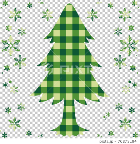 クリスマス クリスマスツリー チェック シルエット イラスト素材のイラスト素材