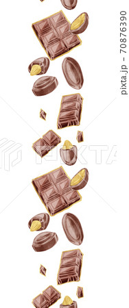 チョコレートお菓子の連続ラインパターンのイラスト素材