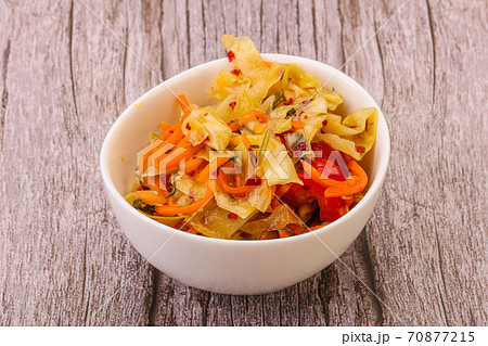 Spicy pickled cabbage with carrot Spicy pickled cabbage with carrot 70877215