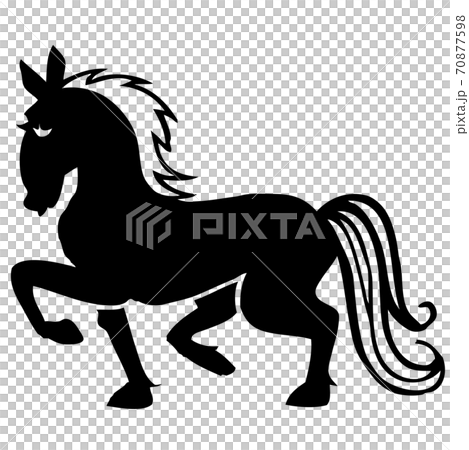 馬のシルエットイラストのイラスト素材 [70877598] - PIXTA