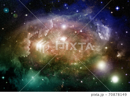 galaxy in a free space. 3D rendering 70878149