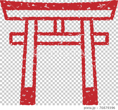 Illustration of torii (stamp ver.) 70879396
