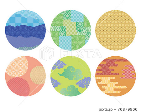 和柄背景素材セットのイラスト素材
