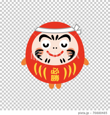 お辞儀をするハチマキだるま キャラクター お辞儀をするハチマキだるま キャラクター 70880485