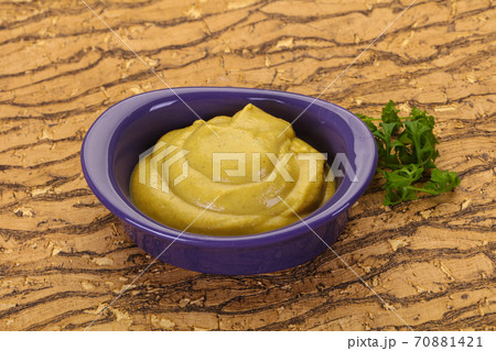 Mustard sauce in the bowl 70881421