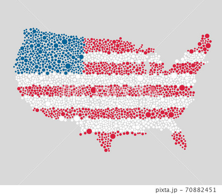 Creative flag USA made colorful dots, map America 70882451