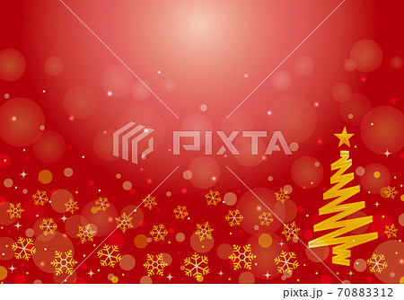 おしゃれなクリスマスツリーの背景 赤のイラスト素材 7012