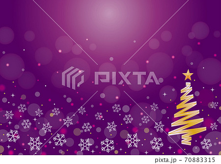 おしゃれなクリスマスツリーの背景 紫のイラスト素材 7015