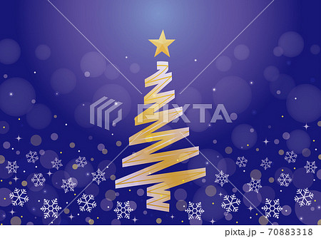 おしゃれなクリスマスツリーの背景 青 紫のイラスト素材 7018