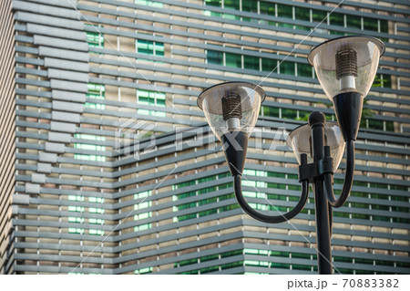 Streetlamp and highrise buildings in Chongqing city 70883382