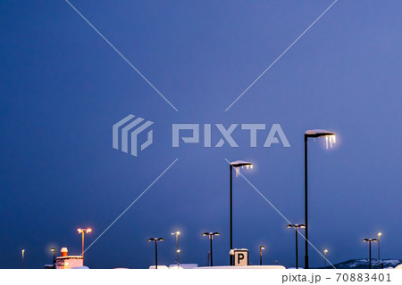 Street parking lamps in winter 70883401