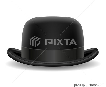 bowler hat black retro vector illustration 70885288