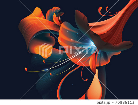 vector illustration of the abstract artistic flower on the dark background vector illustration of the abstract artistic flower on the dark background 70886113