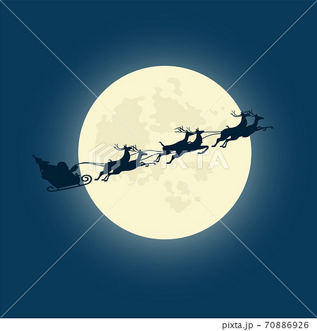 Silhouette illustration of Santa 70886926