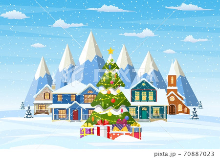 Suburban house covered snow. Suburban house covered snow. 70887023