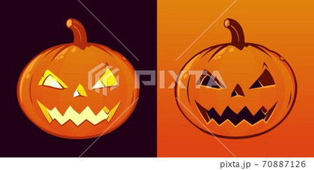 Orange Pumpkin With Smile For Your Design For The Holiday Halloween Orange Pumpkin With Smile For Your Design For The Holiday Halloween 70887126