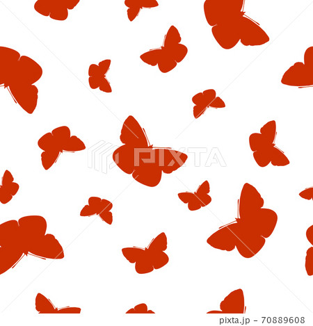 Seamless pattern orange Butterflies isolated on white, vector eps 10 Seamless pattern orange Butterflies isolated on white, vector eps 10 70889608