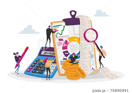 Accounting, Financial, Banking Data. Tiny Accountant Characters around of Huge Clip Board Filling Bookkeeping Charts Accounting, Financial, Banking Data. Tiny Accountant Characters around of Huge Clip Board Filling Bookkeeping Charts 70890991