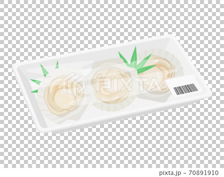 打包中的扇貝的插圖 70891910