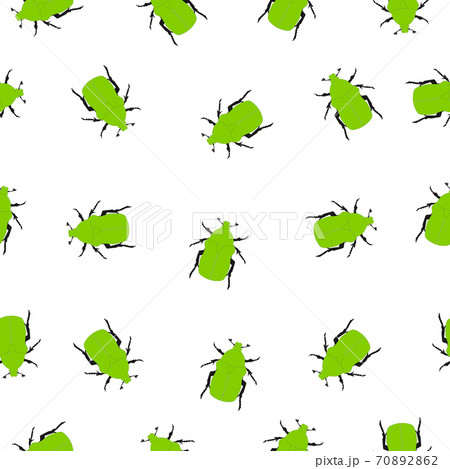 Seamless pattern with green beetles on white background, vector eps 10 Seamless pattern with green beetles on white background, vector eps 10 70892862