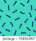 Seamless pattern blue Seahorse silhouette on blue background, vector eps 10 70892867