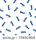 Seamless pattern blue Seahorse silhouette on white, vector eps 10 70892868