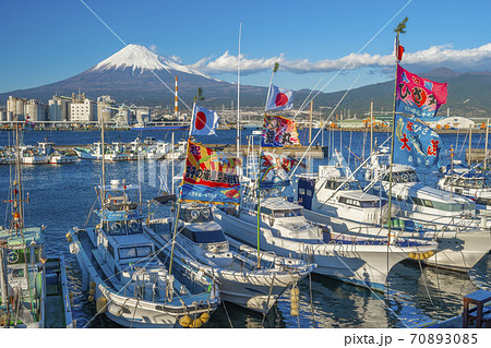 田子の浦港 大漁 祈願 富士山 初漁 田子の浦港 大漁 祈願 富士山 初漁 70893085