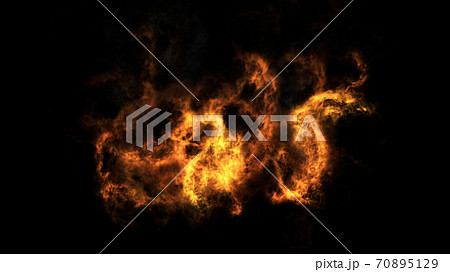 うねるように燃え盛る炎のグラフィックのイラスト素材
