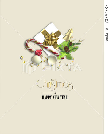 abstract realistic flat lay Christmas card 70897337