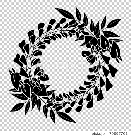 Round Frame Material Of Wisteria Stock Illustration