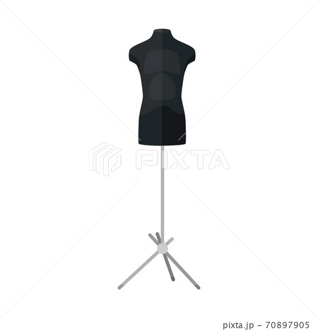 Sartorial mannequins in black color isolated on a white background. Mannequins form the body of a kids. Silhouette of a person in the style of a flat. 70897905