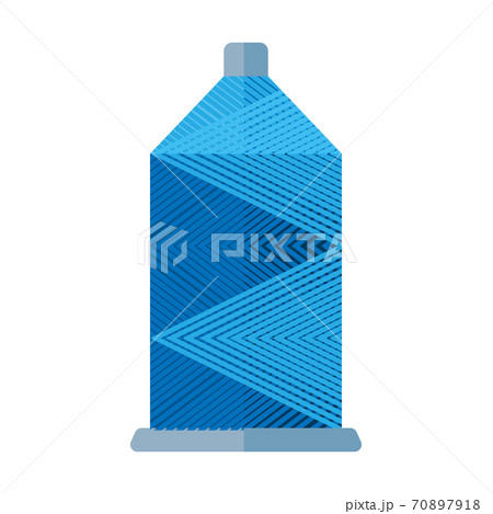 Spool threads color blue isolated on white background. Bobbin for sewing machine in flat style. 70897918
