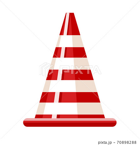 cone traffic icon isolated on white background. Construction cone in flat style. 70898288