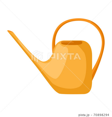 Yellow watering can isolated in flat style. Plastic garden equipment tool 70898294