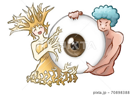眼の構成擬人化のイラスト素材 70
