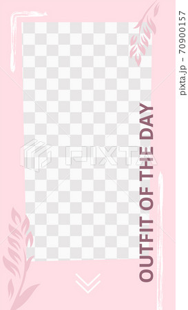 Pink floral story. Cute abstract outfit of the day social media story template 70900157