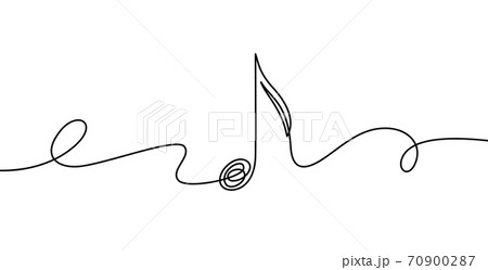 Continuous Line Music Note Musical Symbol In のイラスト素材