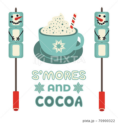 Warm cozy smores and cocoa welcome sign vector 70900322