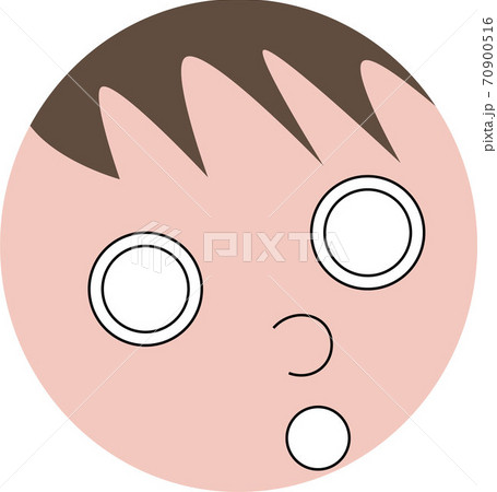 びっくりした人の顔のイラスト素材