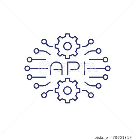 API technology, line vector icon 70901317