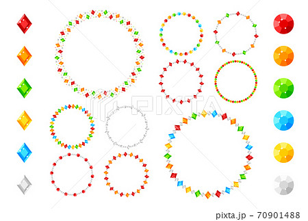 宝石 サークル ひし形のイラスト素材
