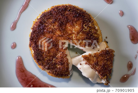 Craft cheese from cows and goats milk. Cheese head. Camembert 70901905
